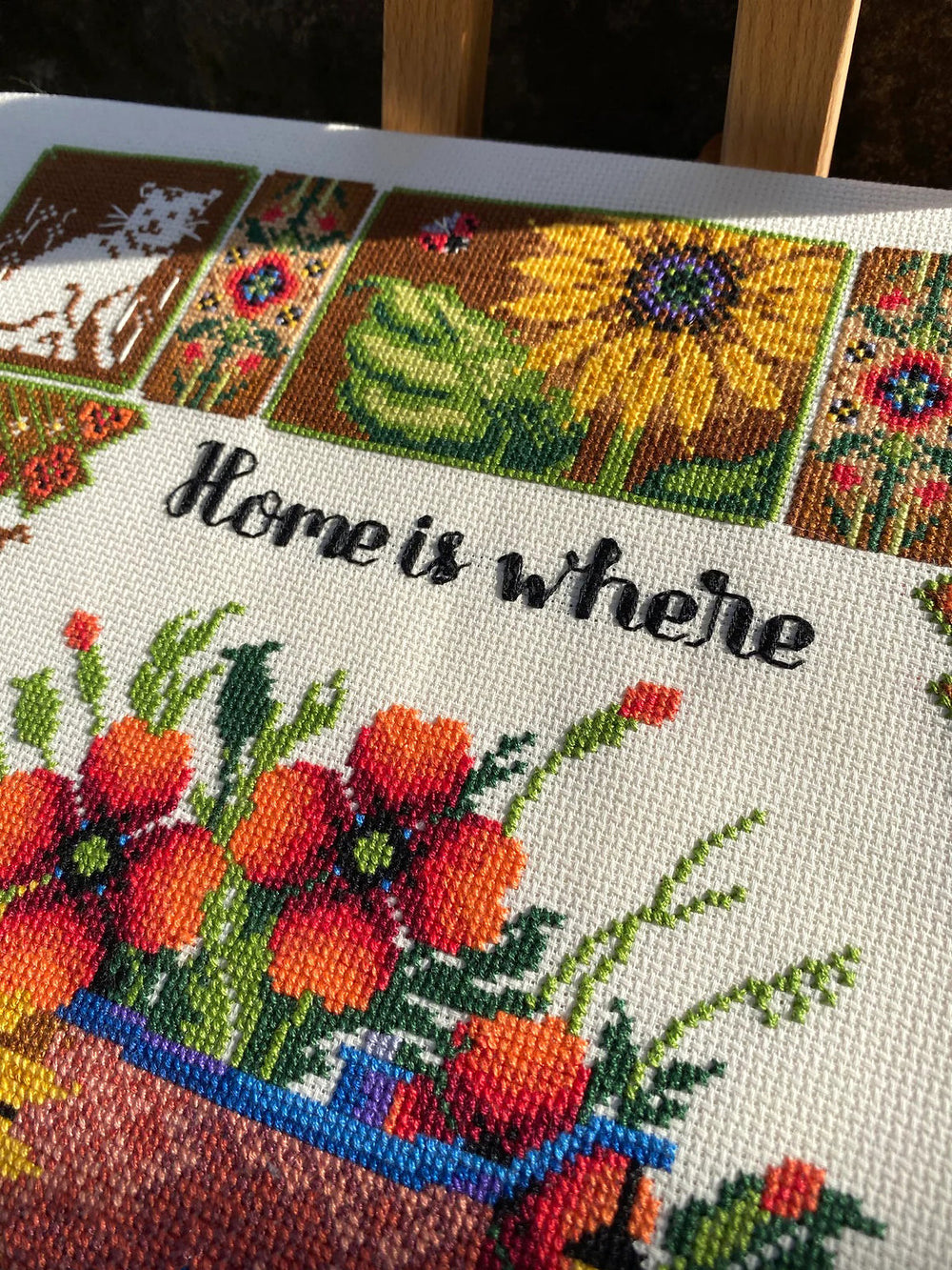 Premium Cross Stitch Kit K-220 Merejka Home is Where the Cat Is
