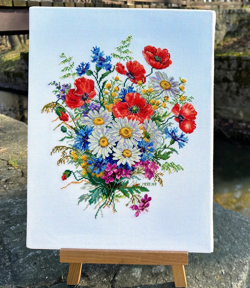 Prado Flowers Cross Stitch Kit K-222A Merejka - Premium Quality