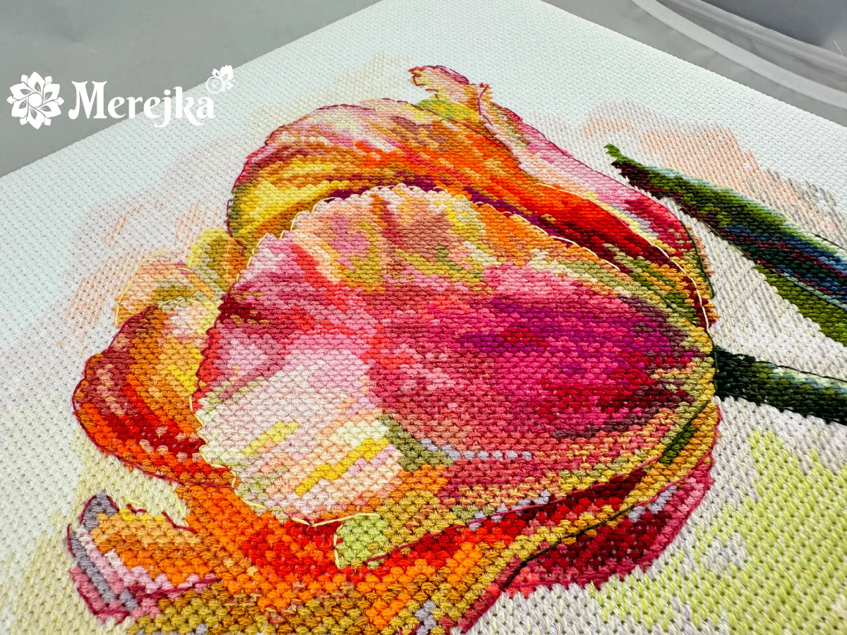Cross Stitch Kit "Tulip Papagayo" by Merejka - K-248