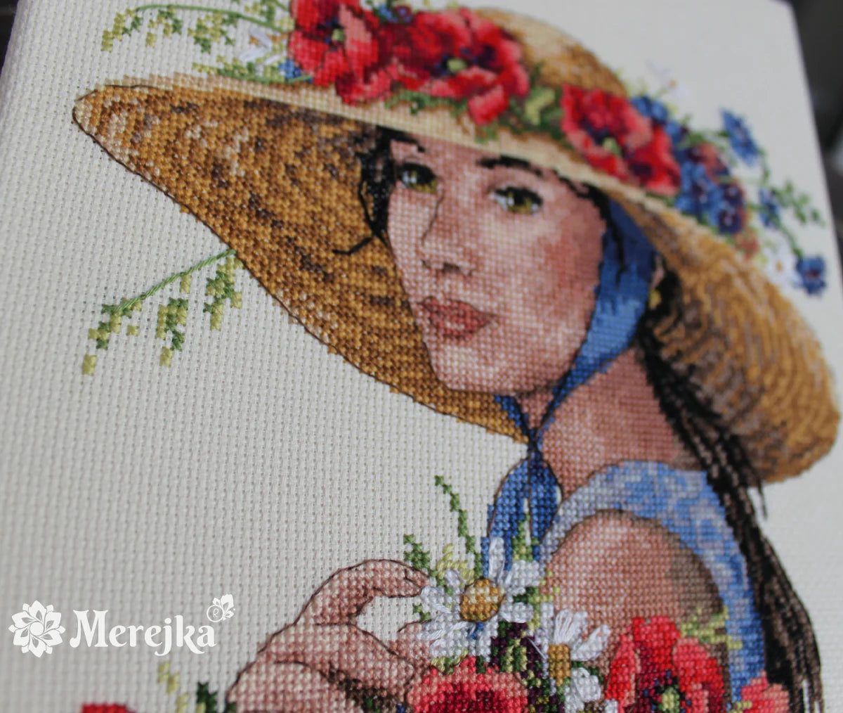 Kit de point de croix « Chapeau floral » par Merejka - K-250