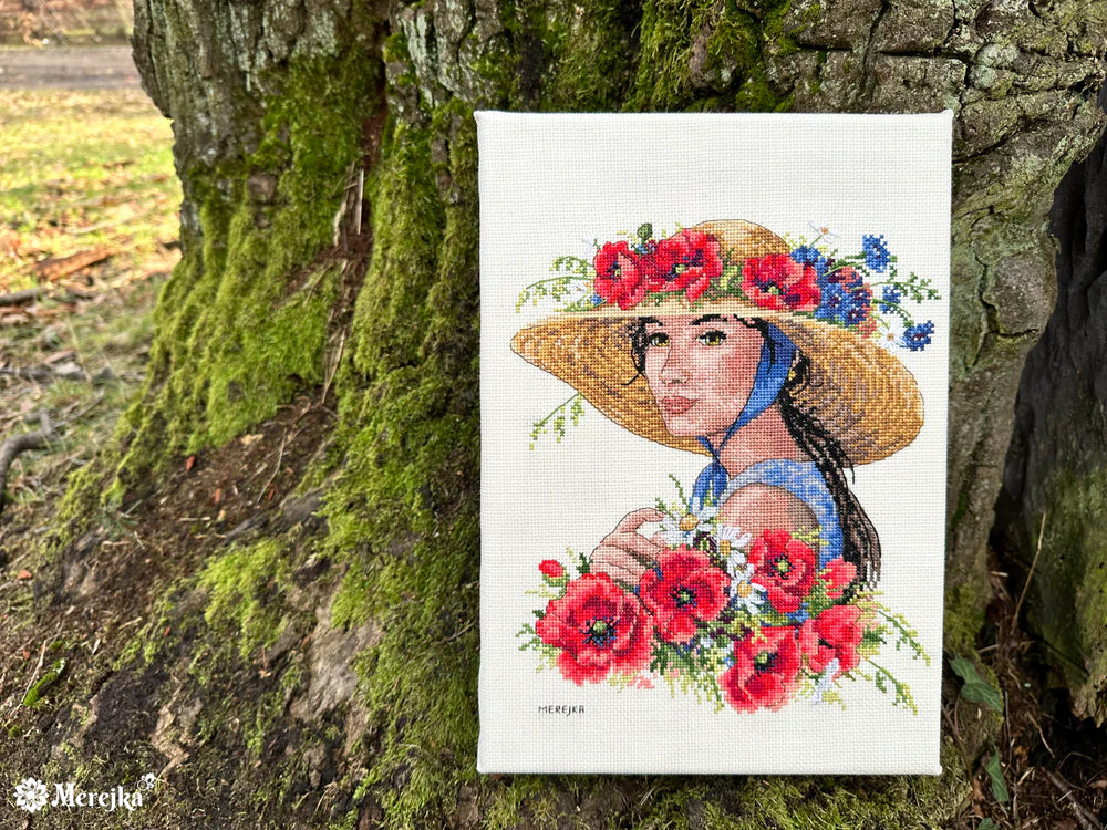 Kit de point de croix « Chapeau floral » par Merejka - K-250