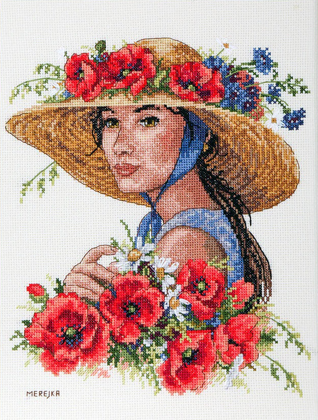 Kit de point de croix « Chapeau floral » par Merejka - K-250