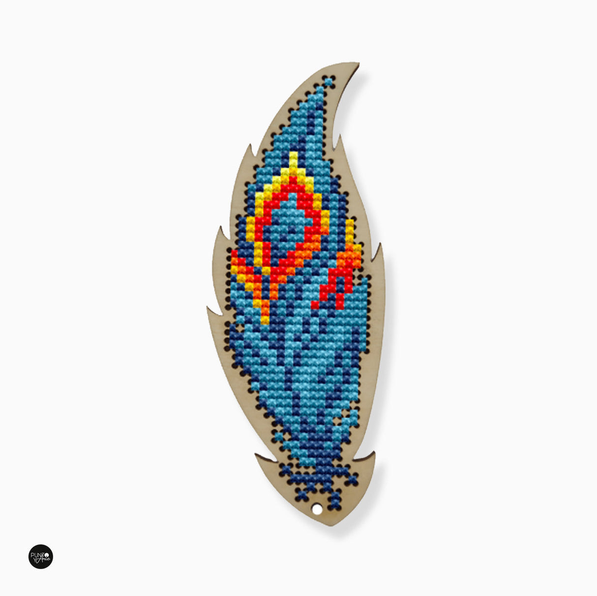 Plume bleue - Wizardi - Kit point de croix KF022/45-2