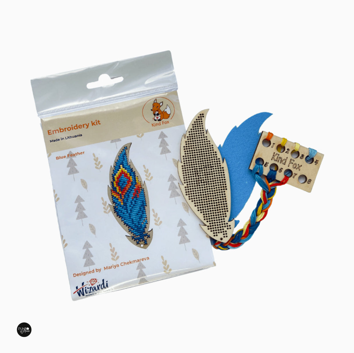 Plume bleue - Wizardi - Kit point de croix KF022/45-2