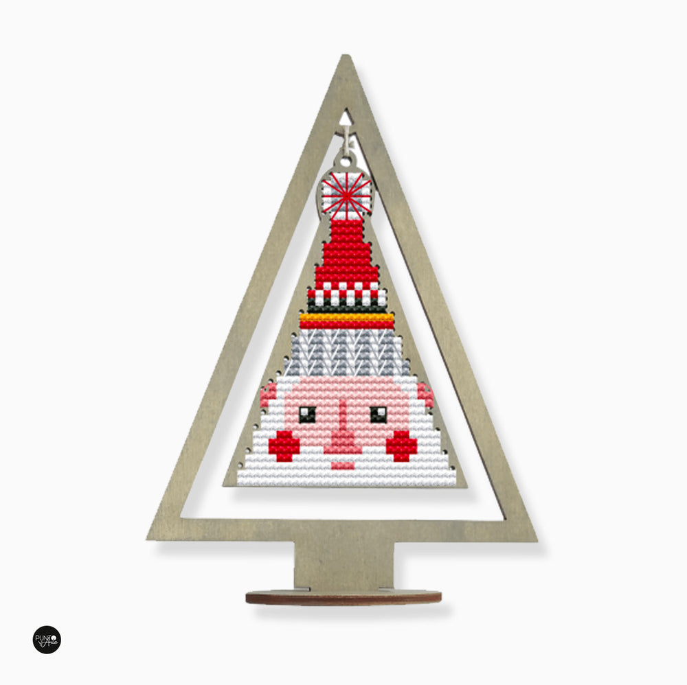 Christmas tree. Santa Claus - Wizardi - Cross stitch kit KF022/52-2