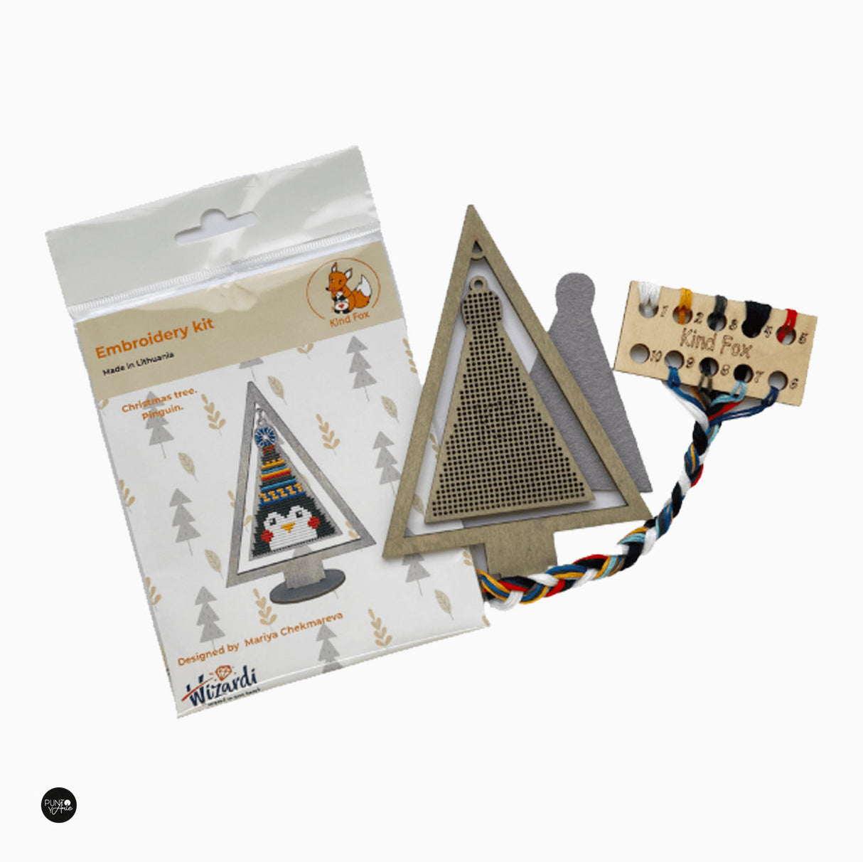 Christmas tree. Penguin - Wizardi - Cross stitch kit KF022/53-2