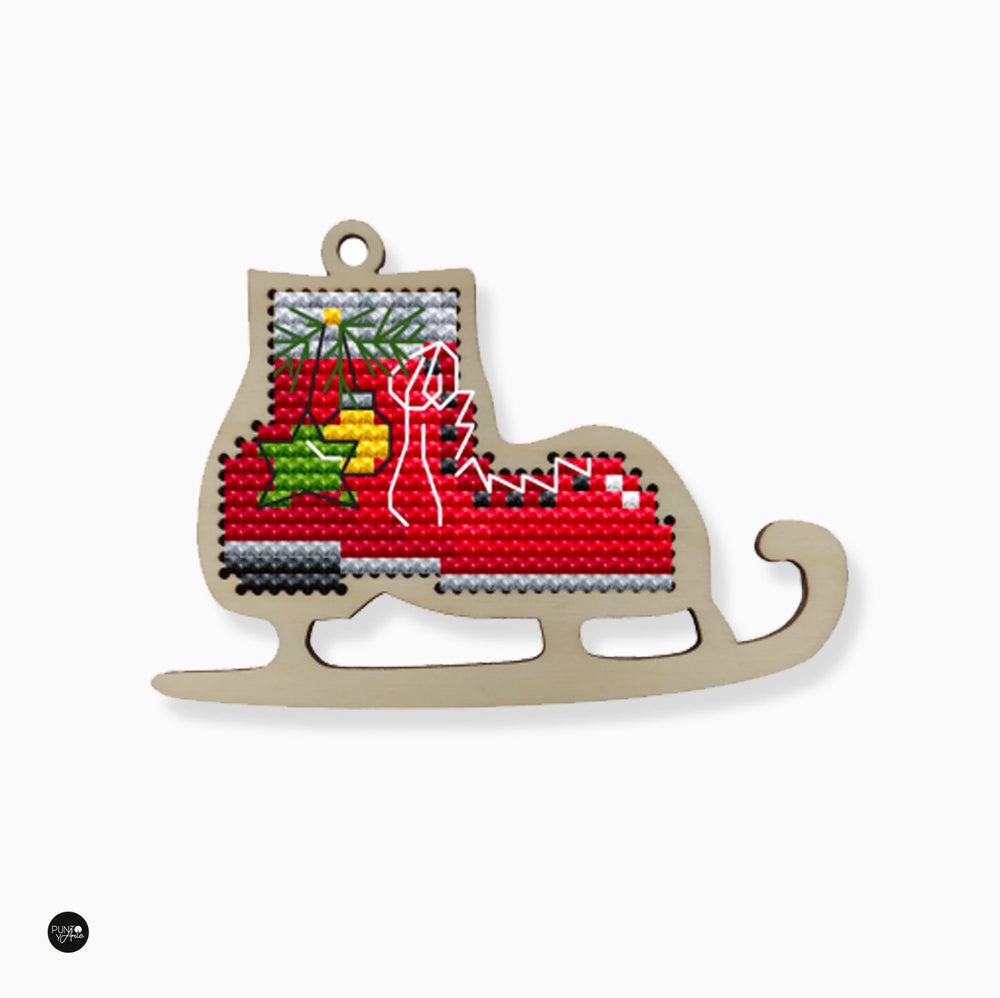 Christmas Red Skate - Wizardi - Cross Stitch Kit KF022/7-2