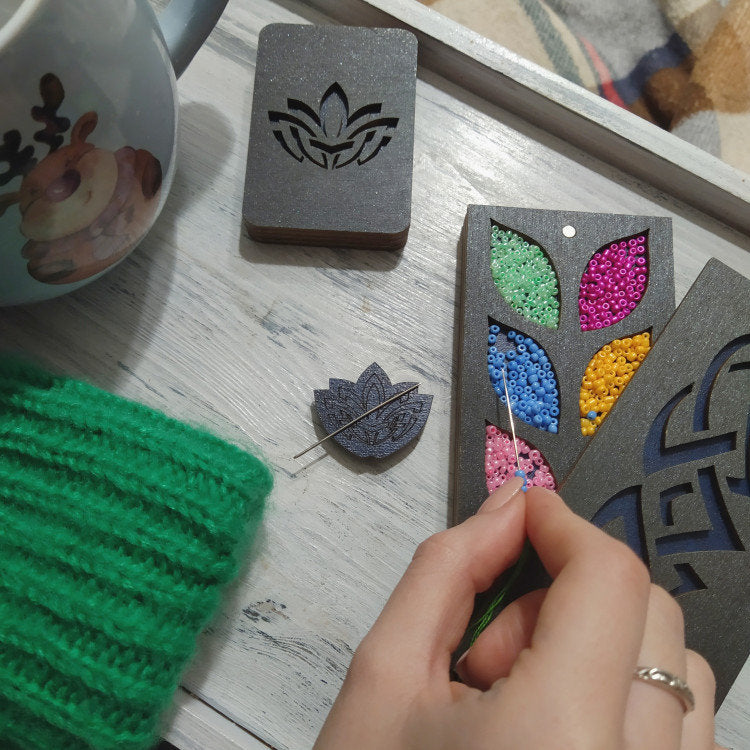 Organizador de abalorios de madera Wizardi KF027/11-2