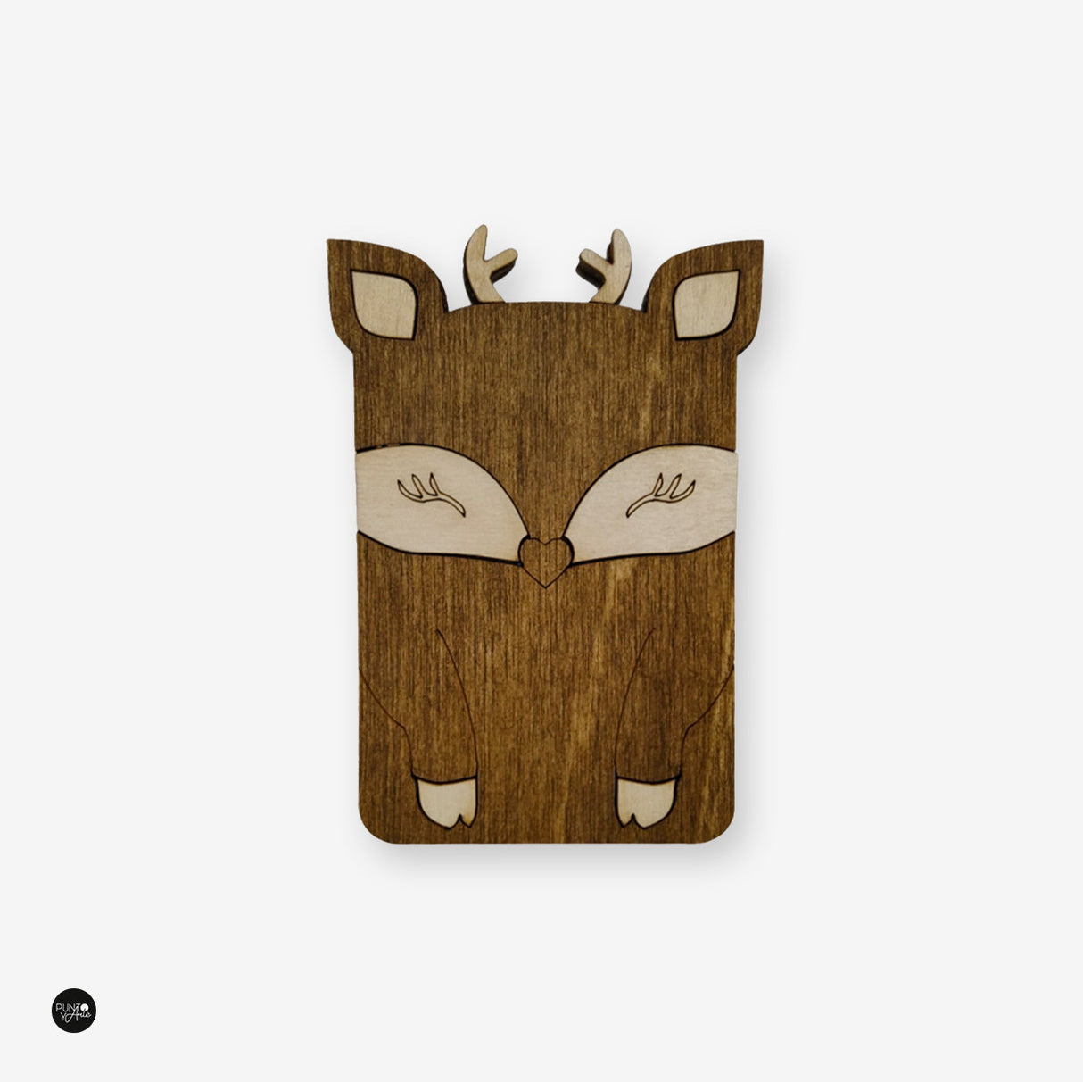 Étui à aiguilles en bois avec aimants. Renne - Wizardi KF056/10