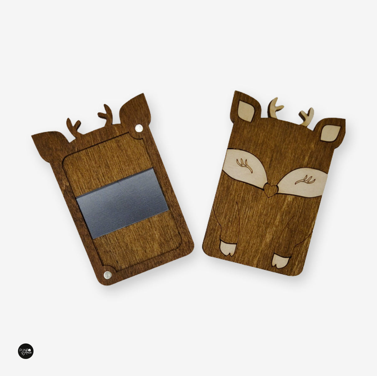 Étui à aiguilles en bois avec aimants. Renne - Wizardi KF056/10