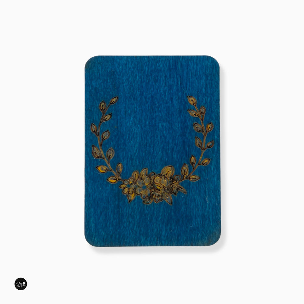 Wooden needle case. Blue - Wizardi KF056/1