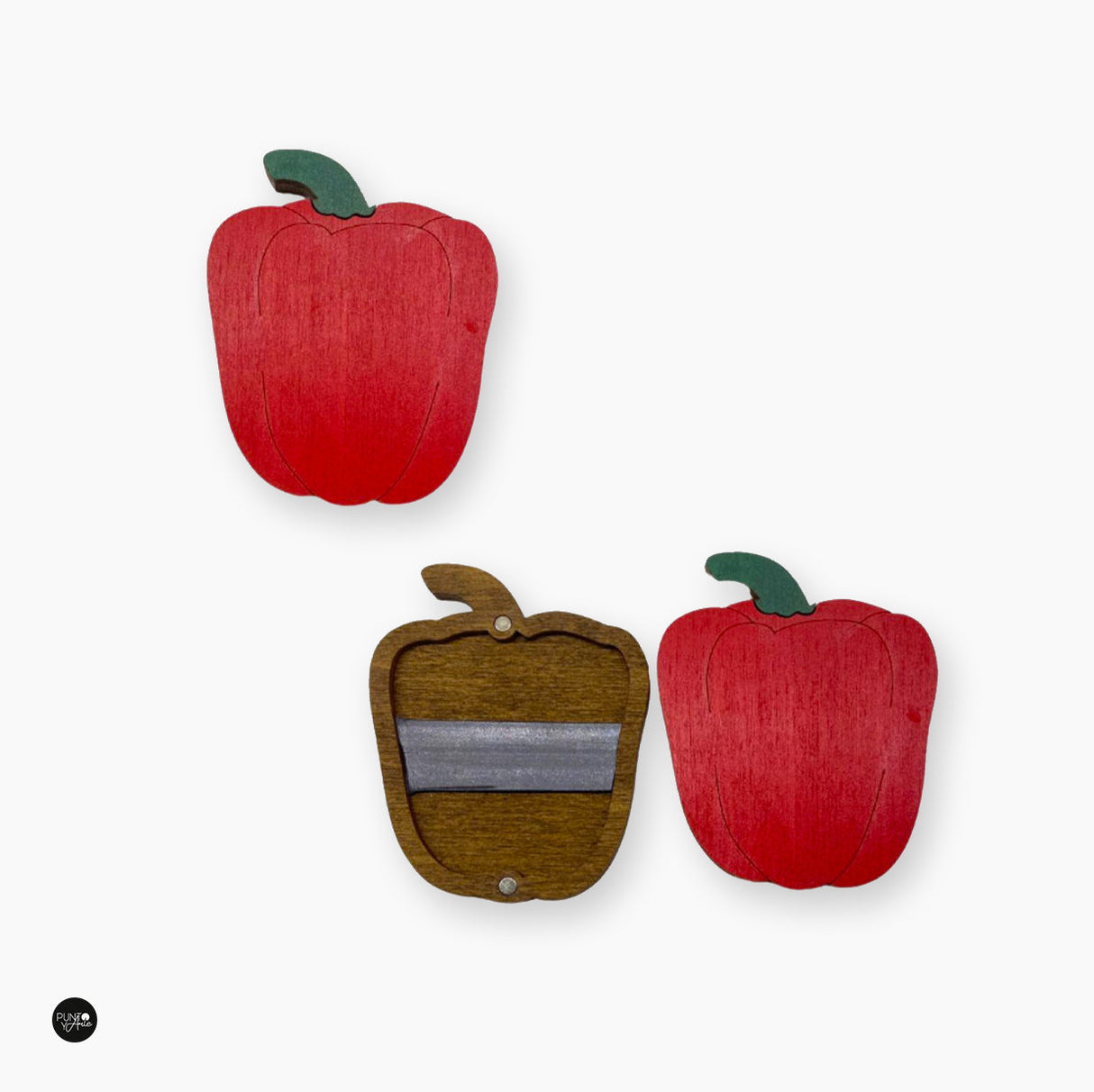 Pimiento. Estuche para Agujas de Madera con Imanes - Wizardi KF056/21