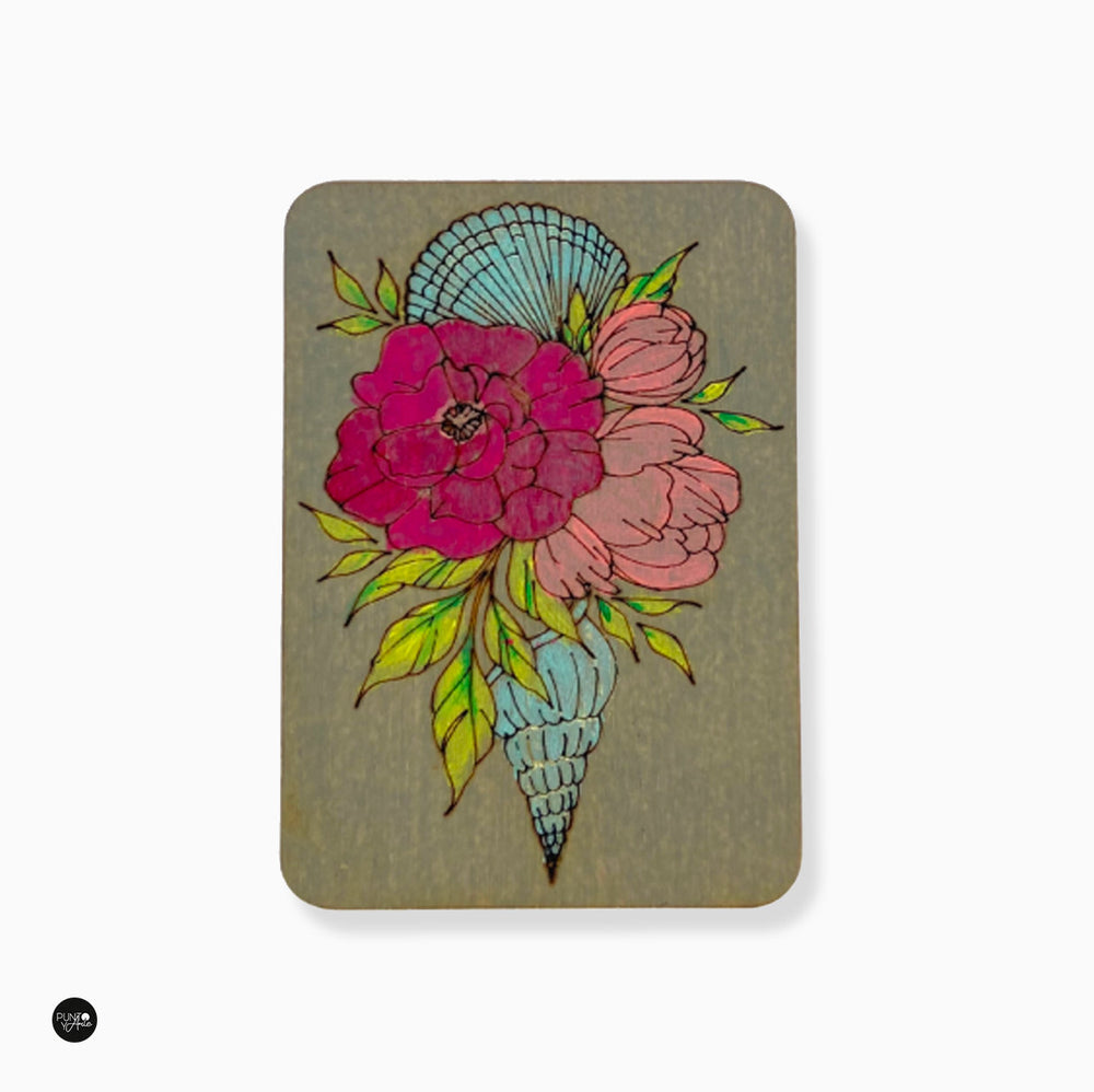 Étui à aiguilles en bois. Gris - Wizardi KF056/2