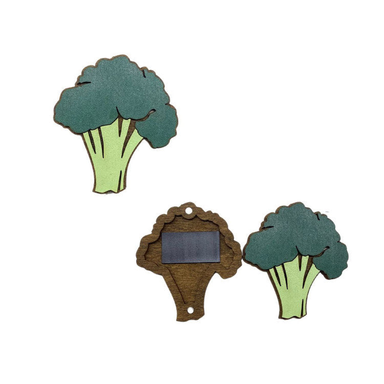 Broccoli. Wooden Needle Case with Magnets - Wizardi KF056/23