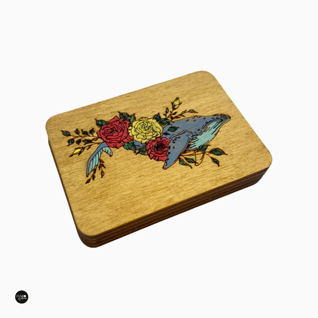 Étui à aiguilles en bois. Baleine - Wizardi KF056/5