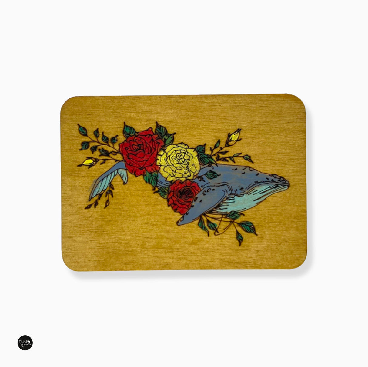 Étui à aiguilles en bois. Baleine - Wizardi KF056/5