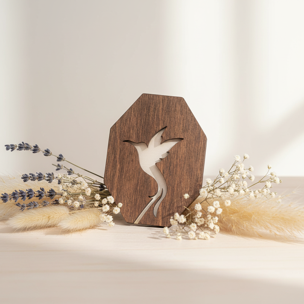 Hummingbird. Estuche de agujas de madera con imanes - Wizardi KF056/54
