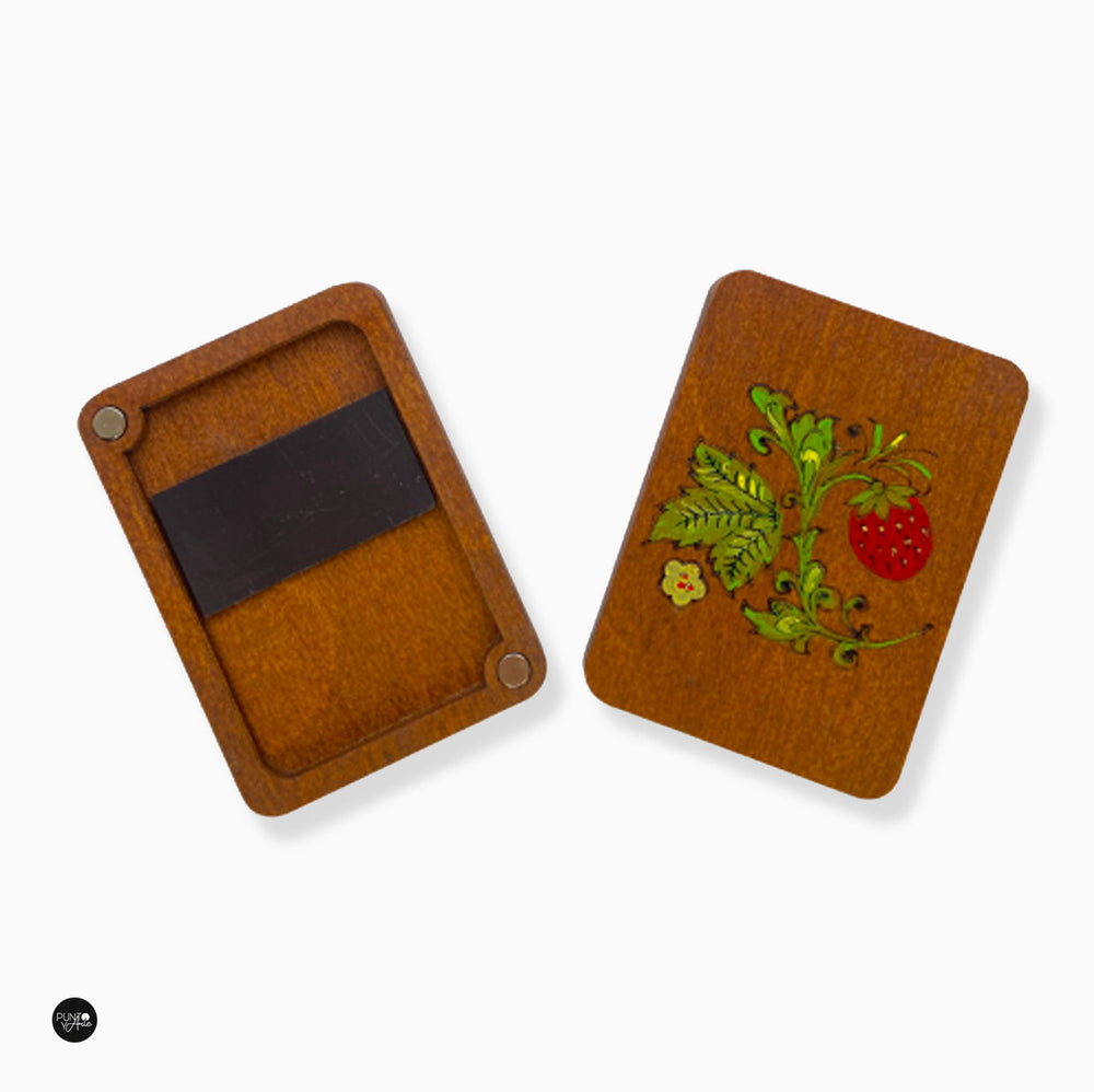 Étui à aiguilles en bois. Polisandro - Wizardi KF056/6