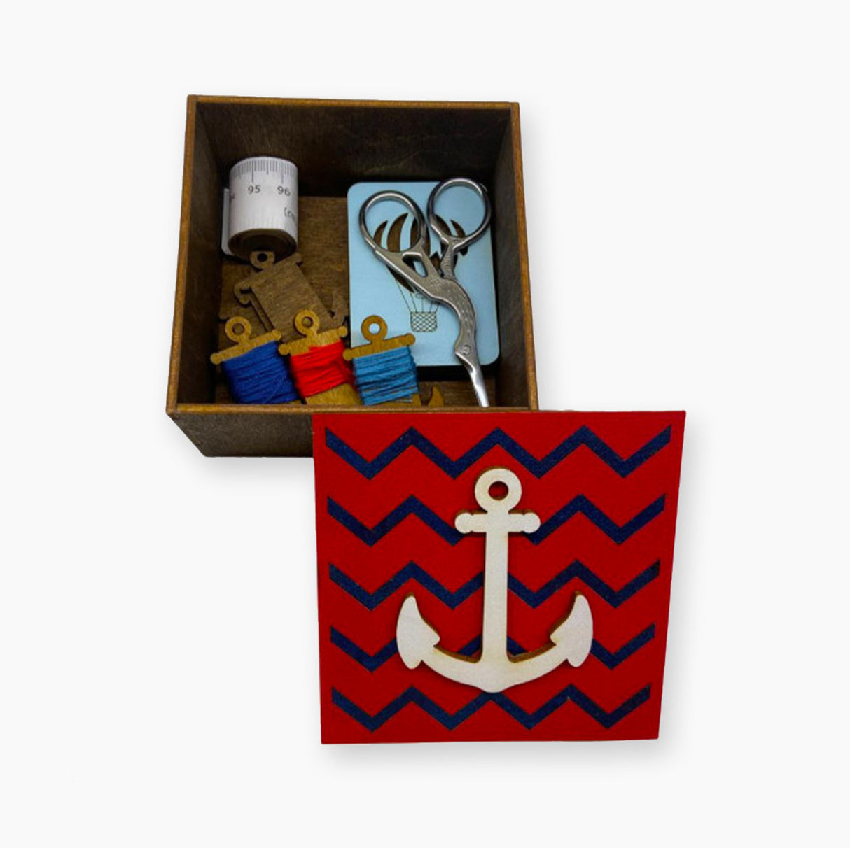 Ancla. Cajita Organizadora de Madera - Wizardi KF057/19