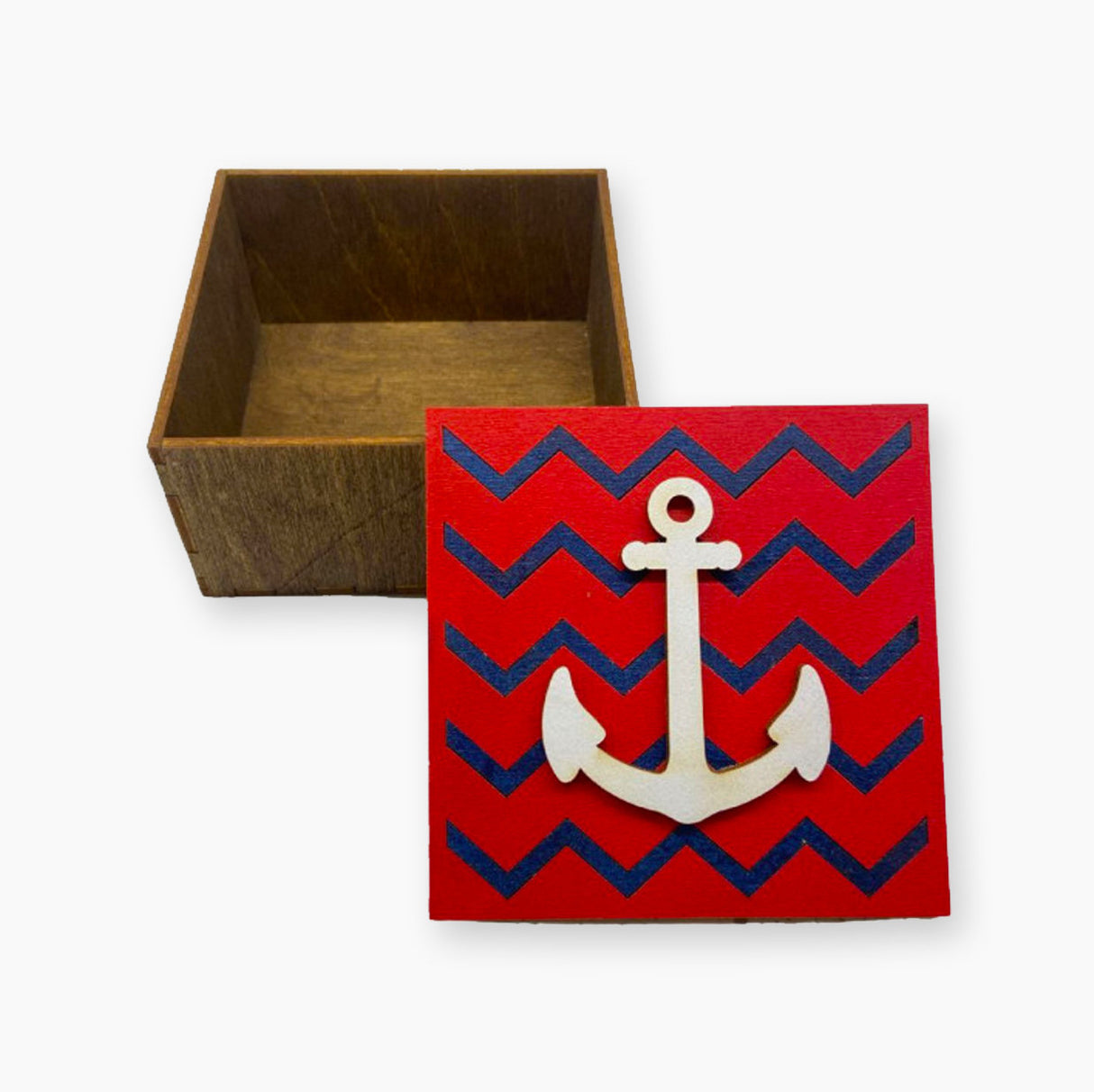 Ancla. Cajita Organizadora de Madera - Wizardi KF057/19