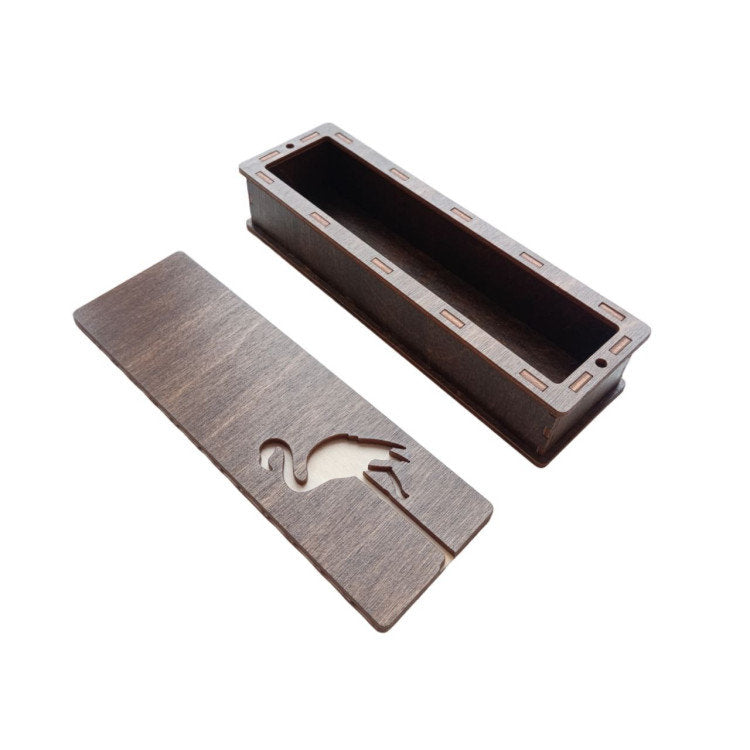 Flamingos. Wooden Organizer Box - Wizardi KF057/50