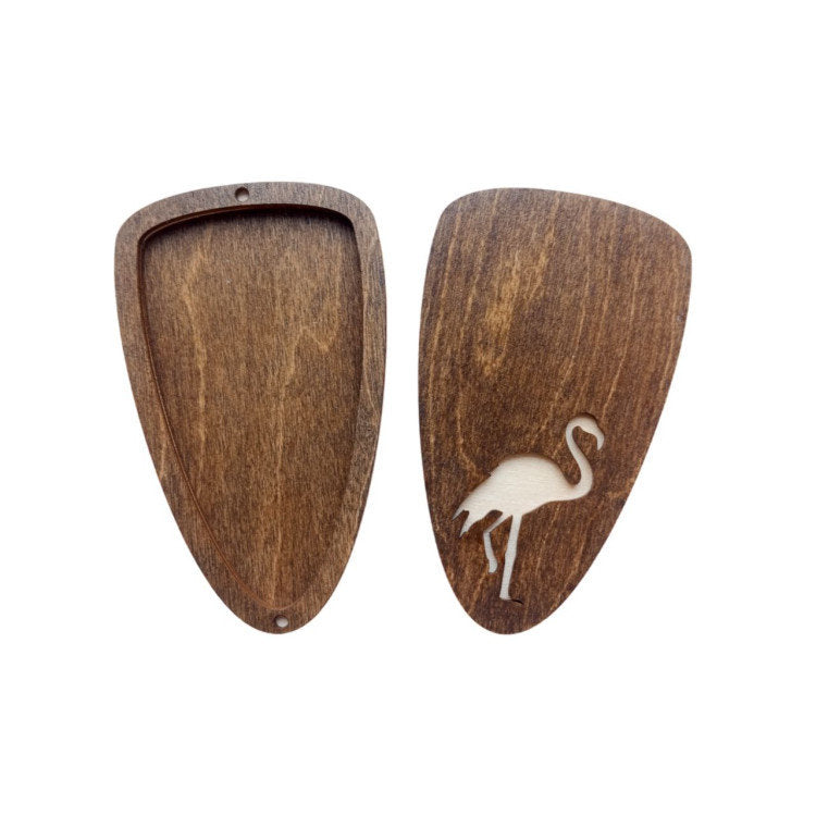 Flamingos. Cajita Organizadora de Madera para Tijeras - Wizardi KF058/50