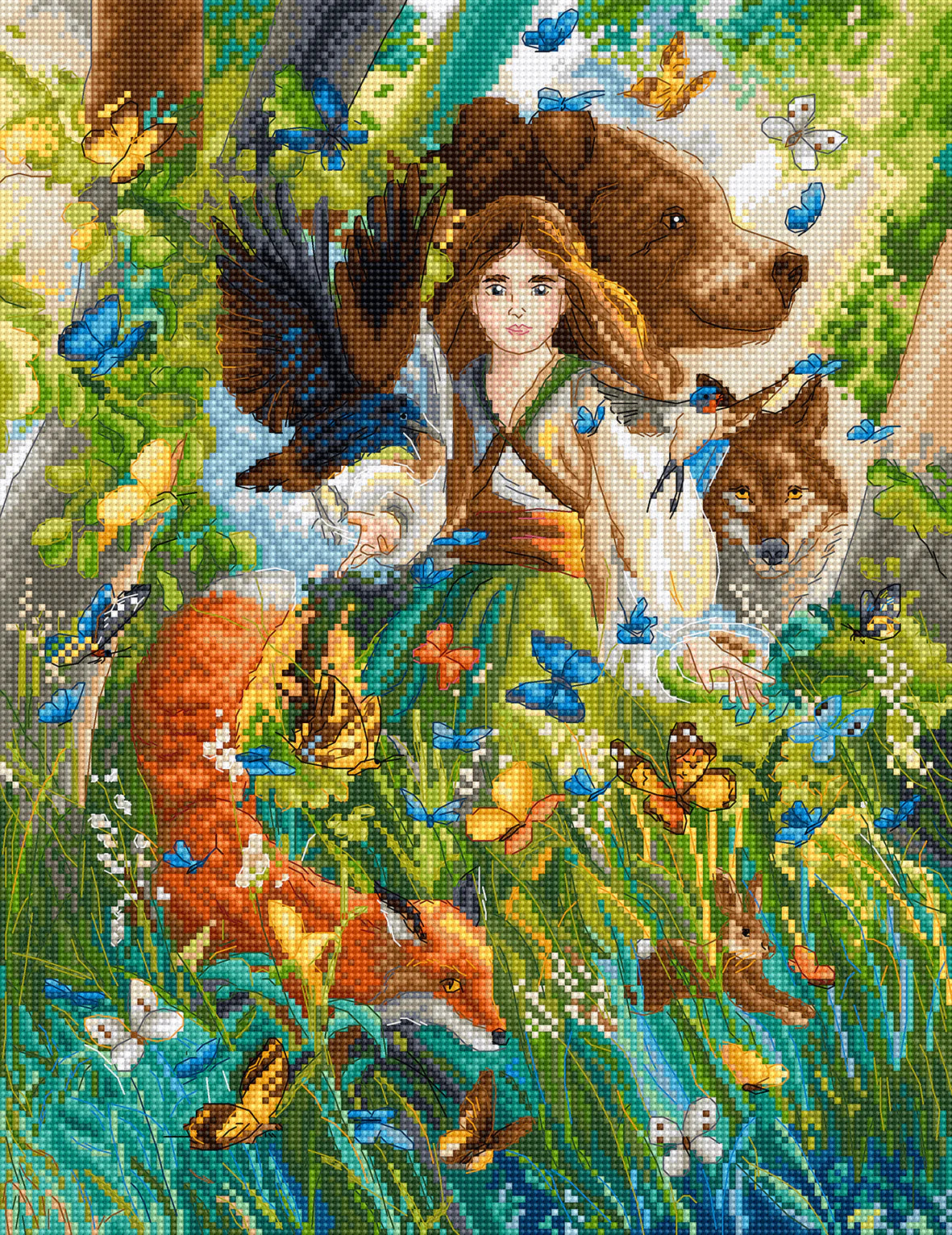 Kit de punto de cruz LetiStitch “Magic Friendships” L9972 – Fantasía y naturaleza