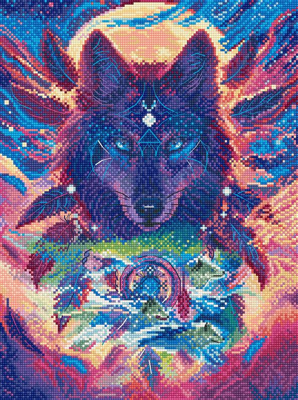 Kit de punto de cruz LetiStitch “Wolf Magic” L9976 – Fantasía con lobo