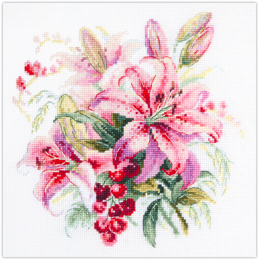Kit de Punto de Cruz 70-06 “Pink Lilies” – Magic Needle