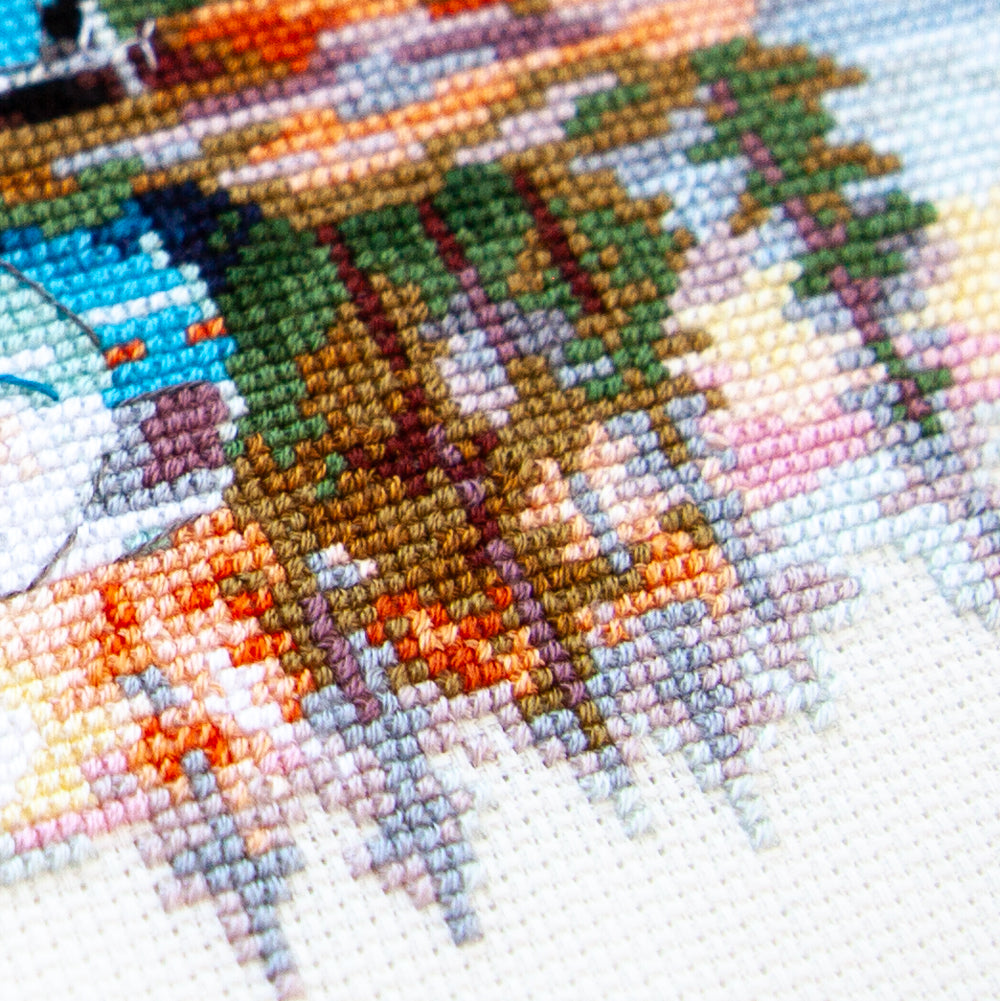 Kit de point de croix 70-11 « Coucher de soleil sur le lac » – Aiguille magique