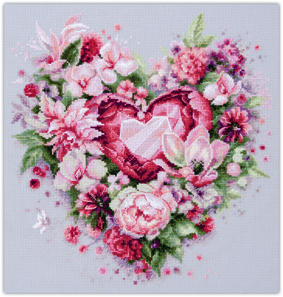 Cross Stitch Kit 70-15 “Blooming Heart” – Magic Needle