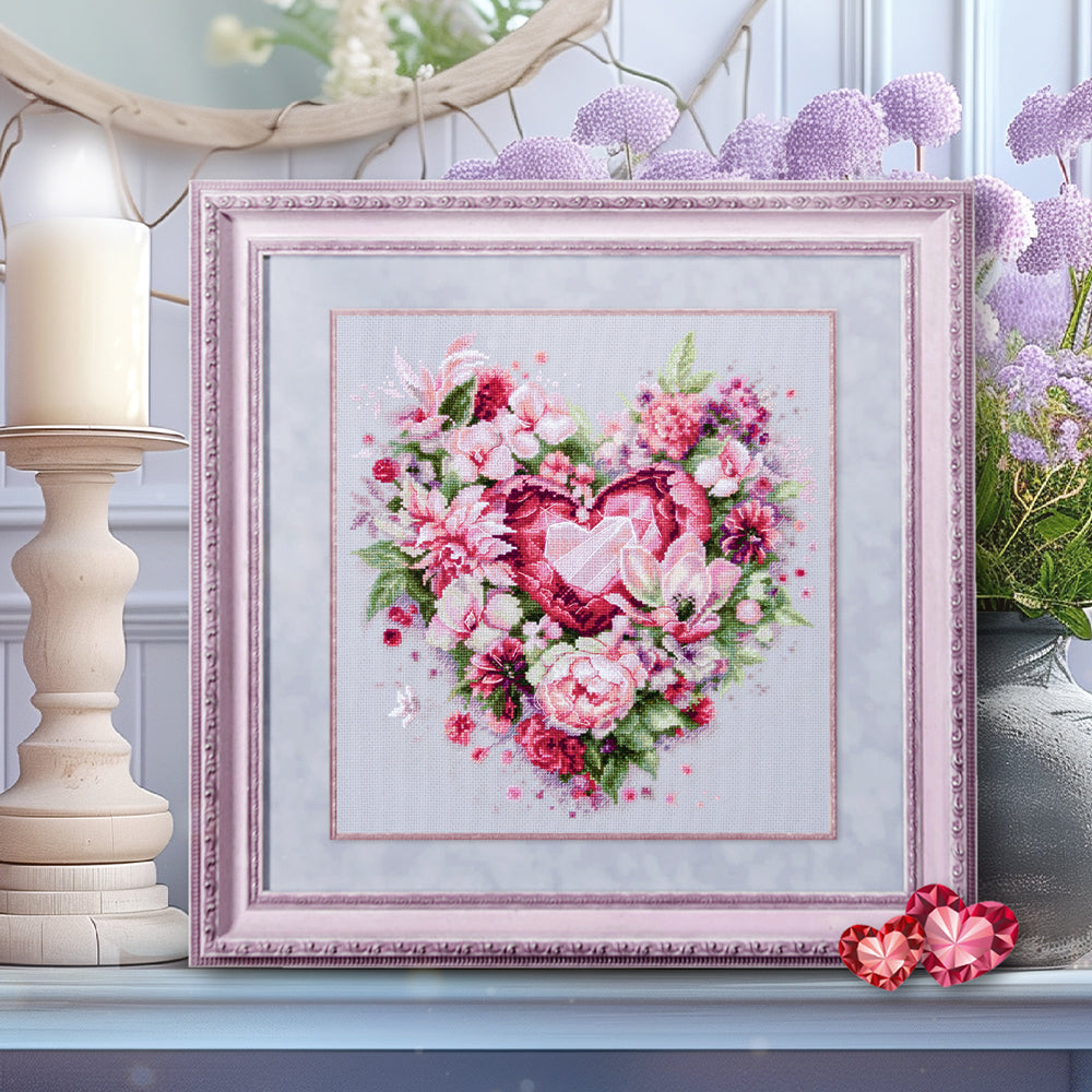 Cross Stitch Kit 70-15 “Blooming Heart” – Magic Needle