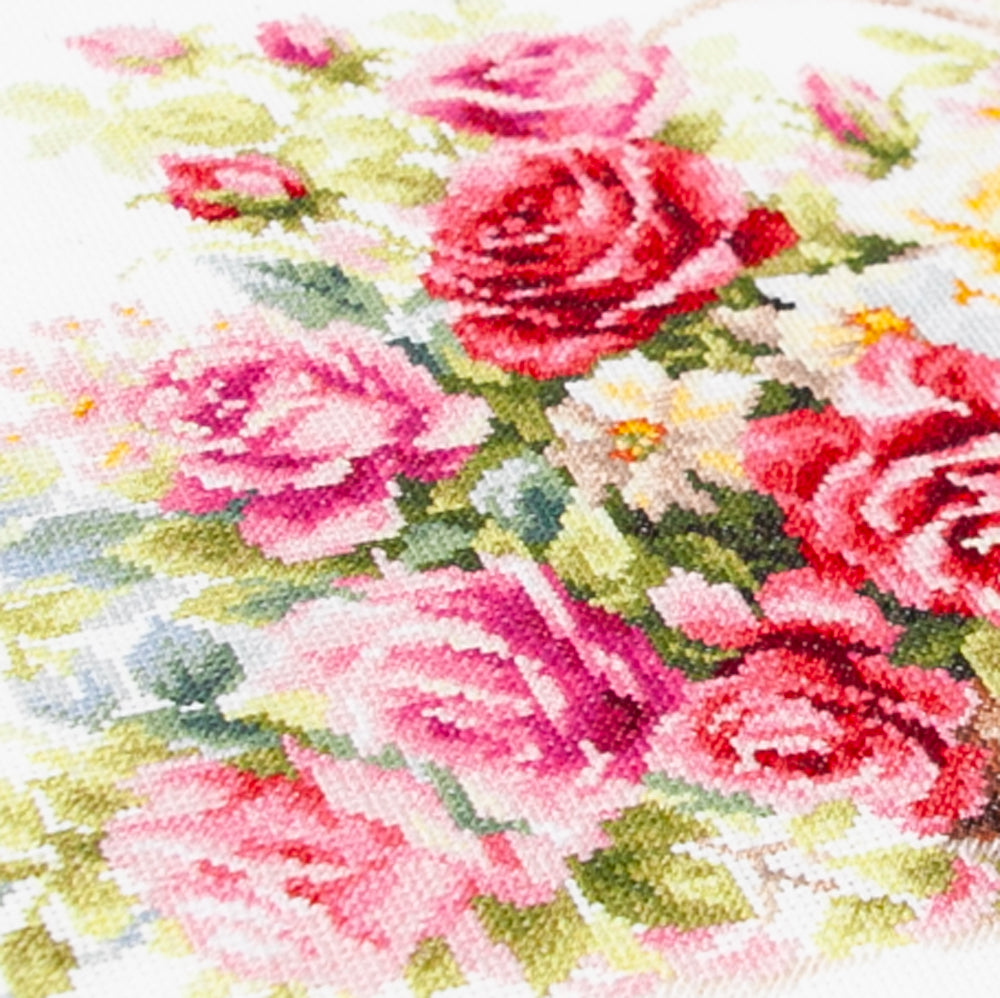 Cross Stitch Kit 70-19 “Basket With Roses” – Magic Needle