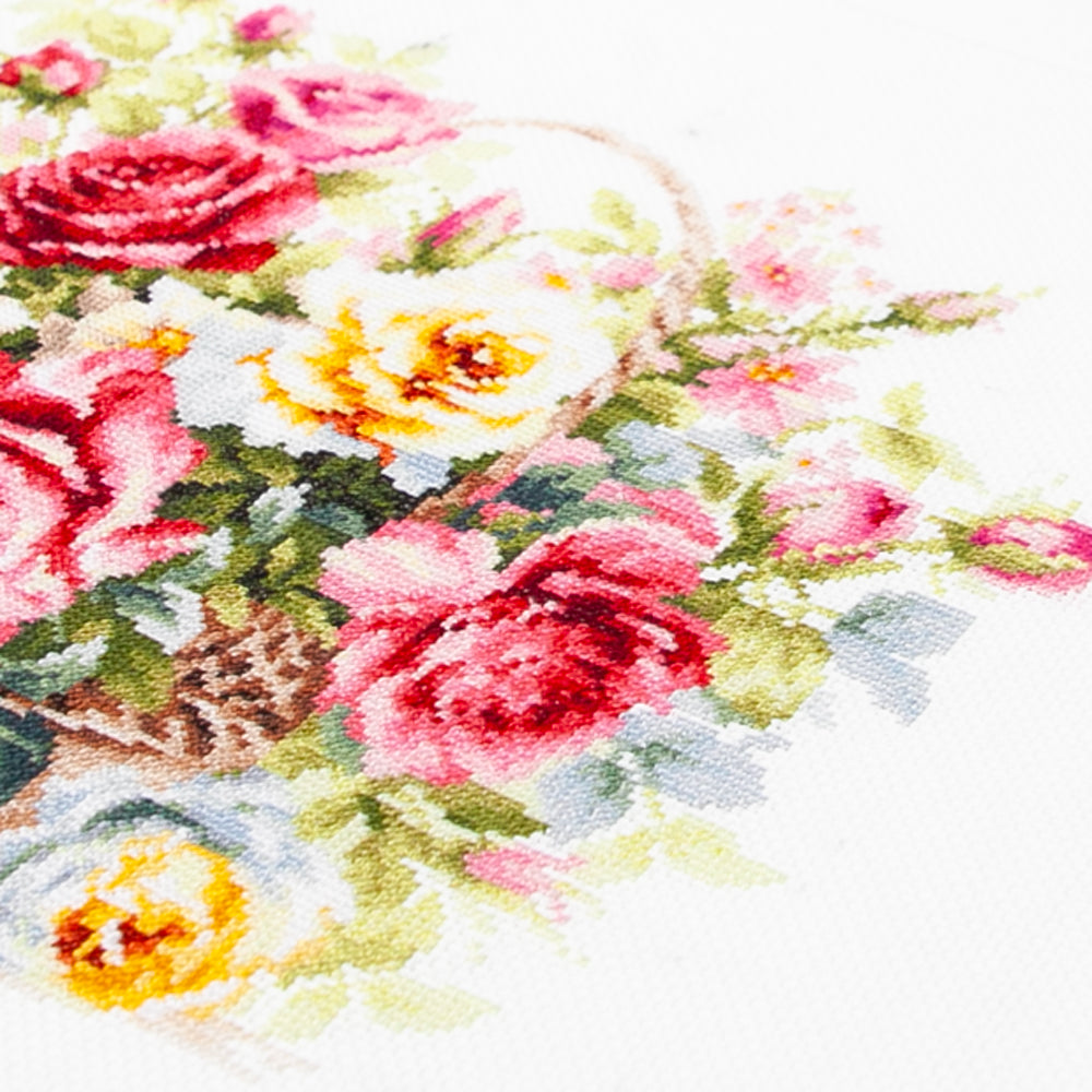 Cross Stitch Kit 70-19 “Basket With Roses” – Magic Needle