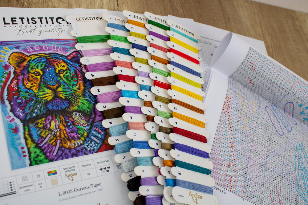 L8003 Curious Tiger - LETISTITCH - Cross Stitch Kit