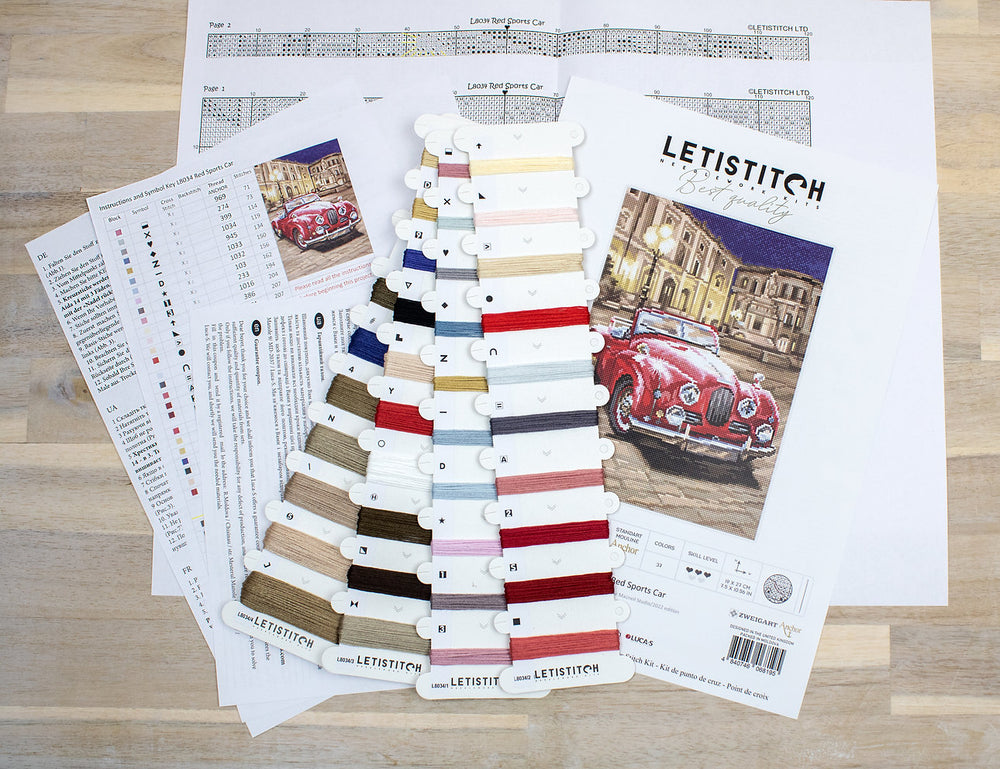 Kit de point de croix voiture de sport rouge - L8034 par LETISTITCH