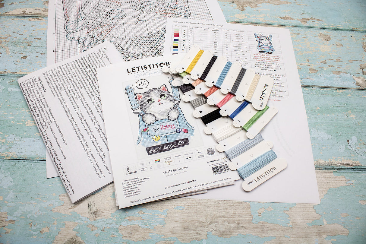 Be Happy! - L8042 LETISTITCH - Cross Stitch Kit