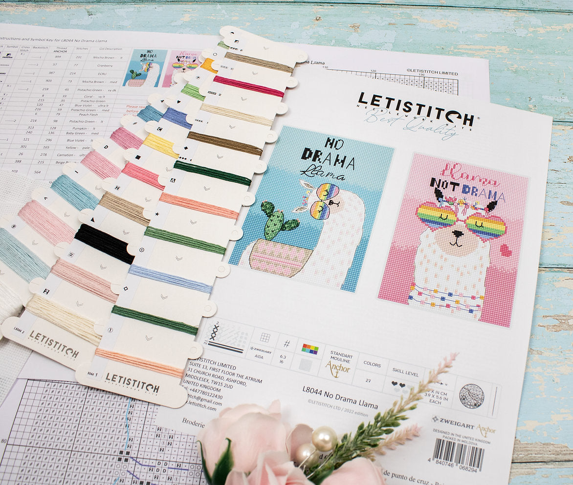 No Drama Llama - L8044 LETISTITCH - Cross Stitch Kit