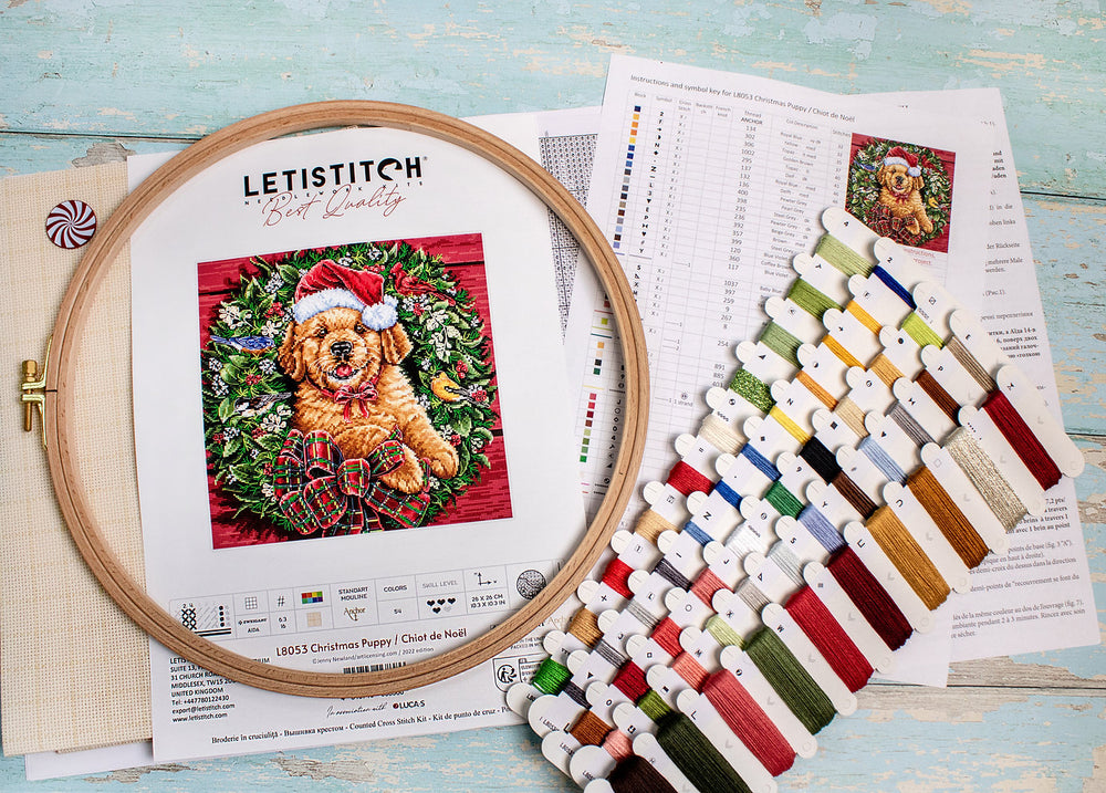 Christmas Puppy - L8053 LETISTITCH - Cross Stitch Kit