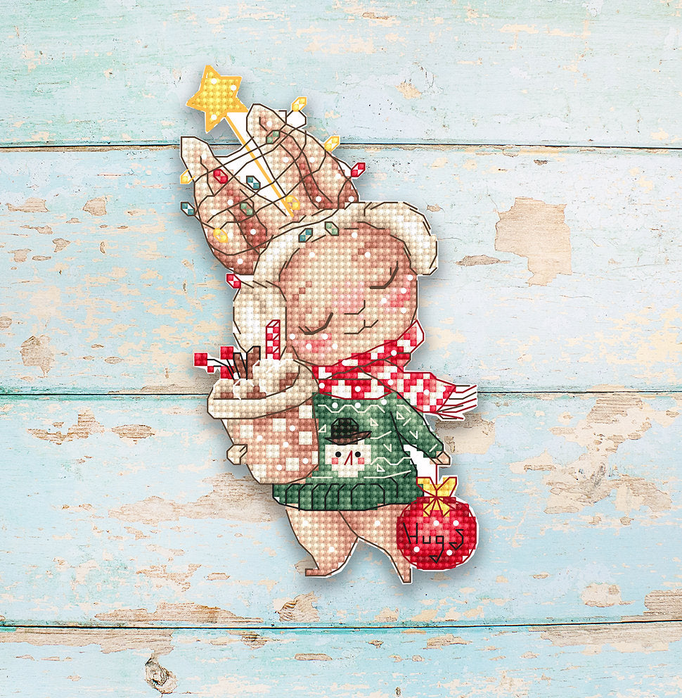 Lapin de Noël. Ornement de Noël - L8056 LETISCTITH - Kit de point de croix
