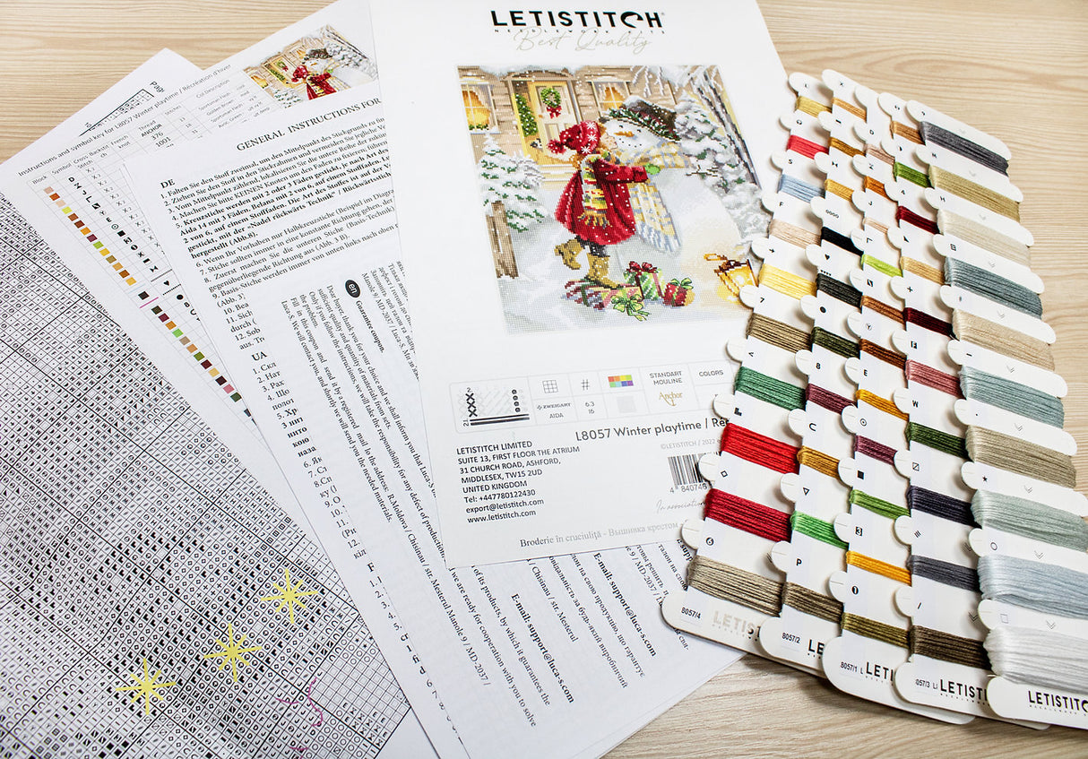 Winter Playtime - L8057 LETISTITCH - Cross Stitch Kit