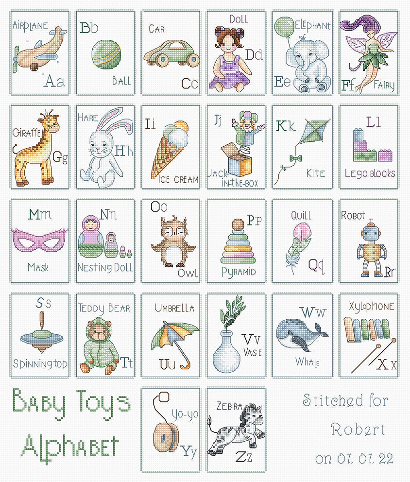 Baby Toys Alphabet - L8063 LETISTITCH - Cross Stitch Kit