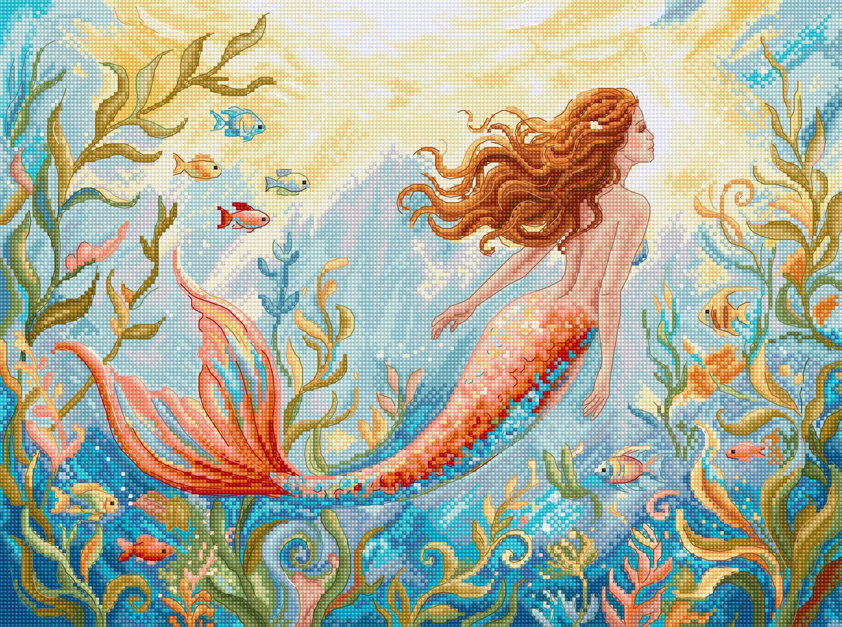 Kit de Punto de Cruz LetiStitch L9981 Mermaid Dreams – Sirena Fantasía en Aida 16