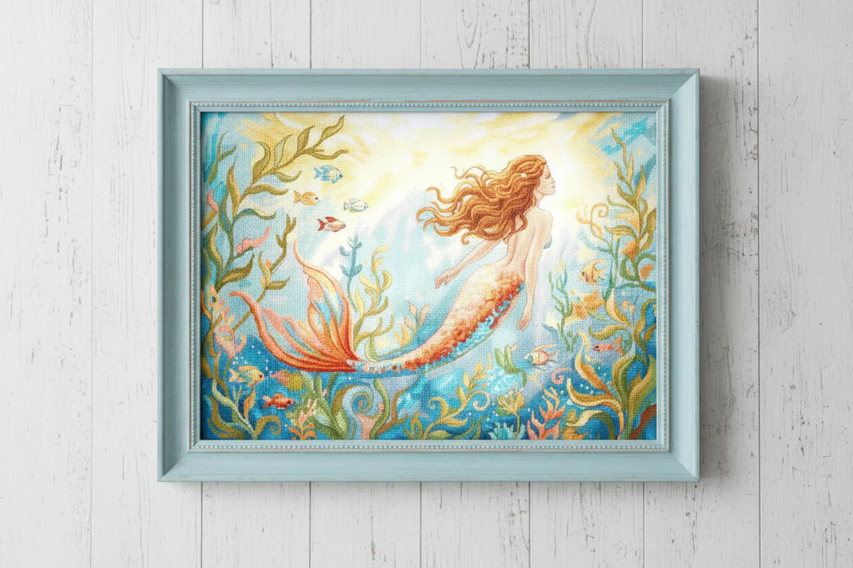 Kit de Punto de Cruz LetiStitch L9981 Mermaid Dreams – Sirena Fantasía en Aida 16