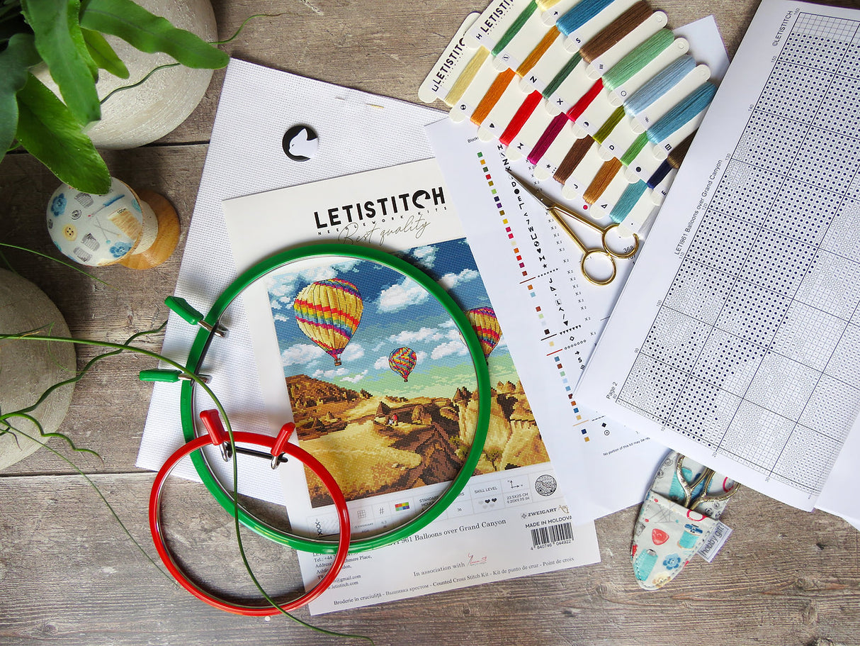 Balloons over the Grand Canyon, Cross Stitch Kit - LETISTITCH LETI 961