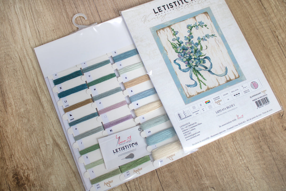 LETI 974 BLUE I - LETISTITCH - Cross Stitch Kit