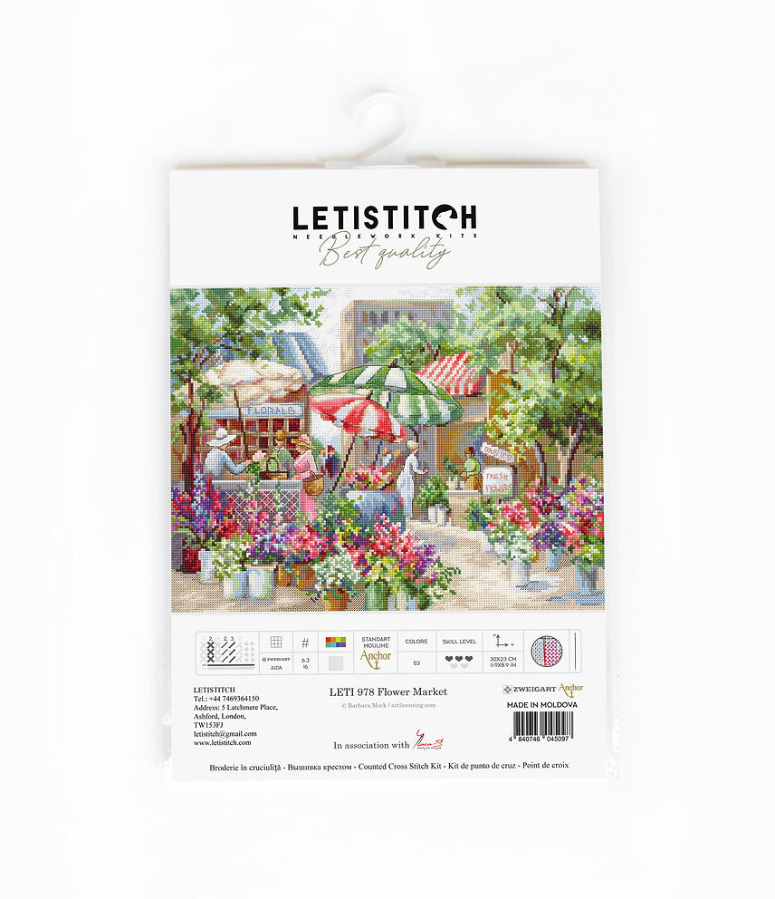 Mercado de flores - LETI 978 LETISTITCH - Kit de Punto de Cruz