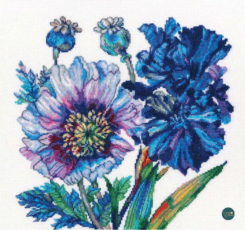 M605 Coquelicots et Iris - RTO - Kit de point de croix