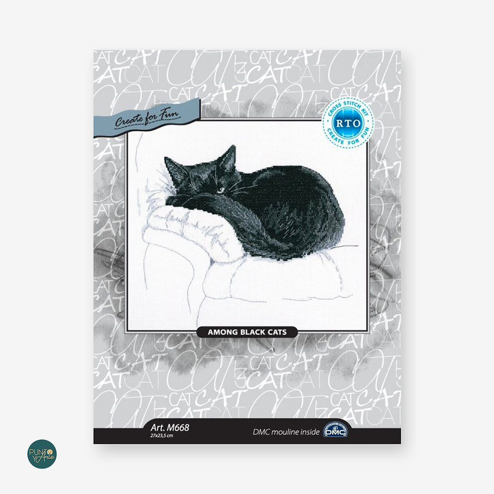 Kit de point de croix "Parmi les chats noirs" M668 RTO