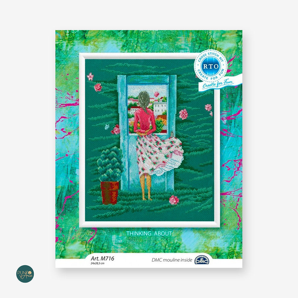 Kit de point de croix "Penser à..." M716 par RTO